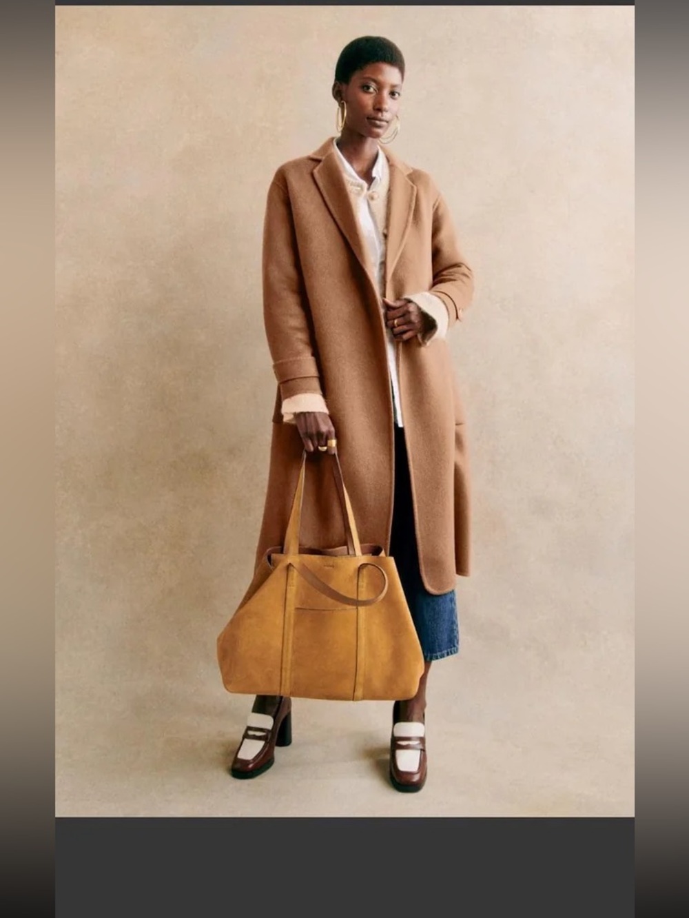 Sezane Like New Merrick Coat Sz 36 in Camel